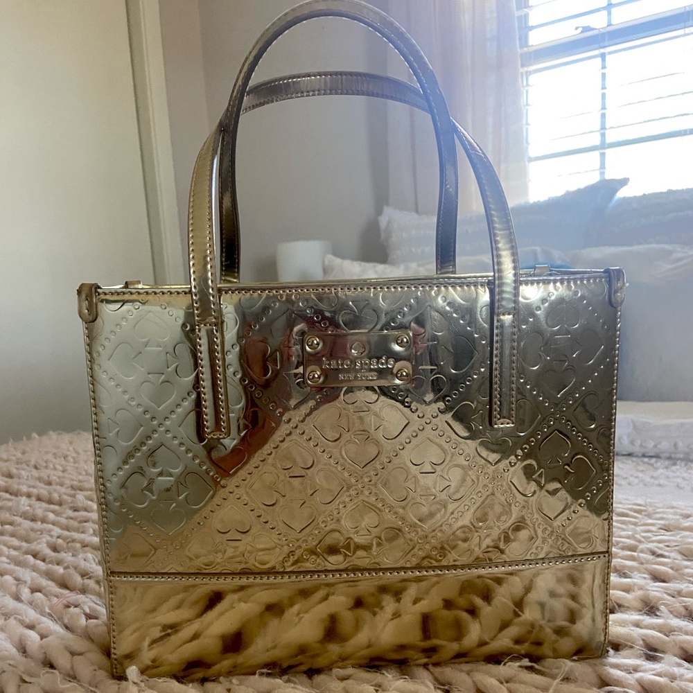 Gold Kate Spade Box Purse